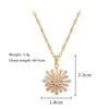 Stylish Women's 18K Gold-Plated Stainless Steel Set Trendy Luxury Fashion Zircon Sunflower Necklace Earrings Bracelet Main Party