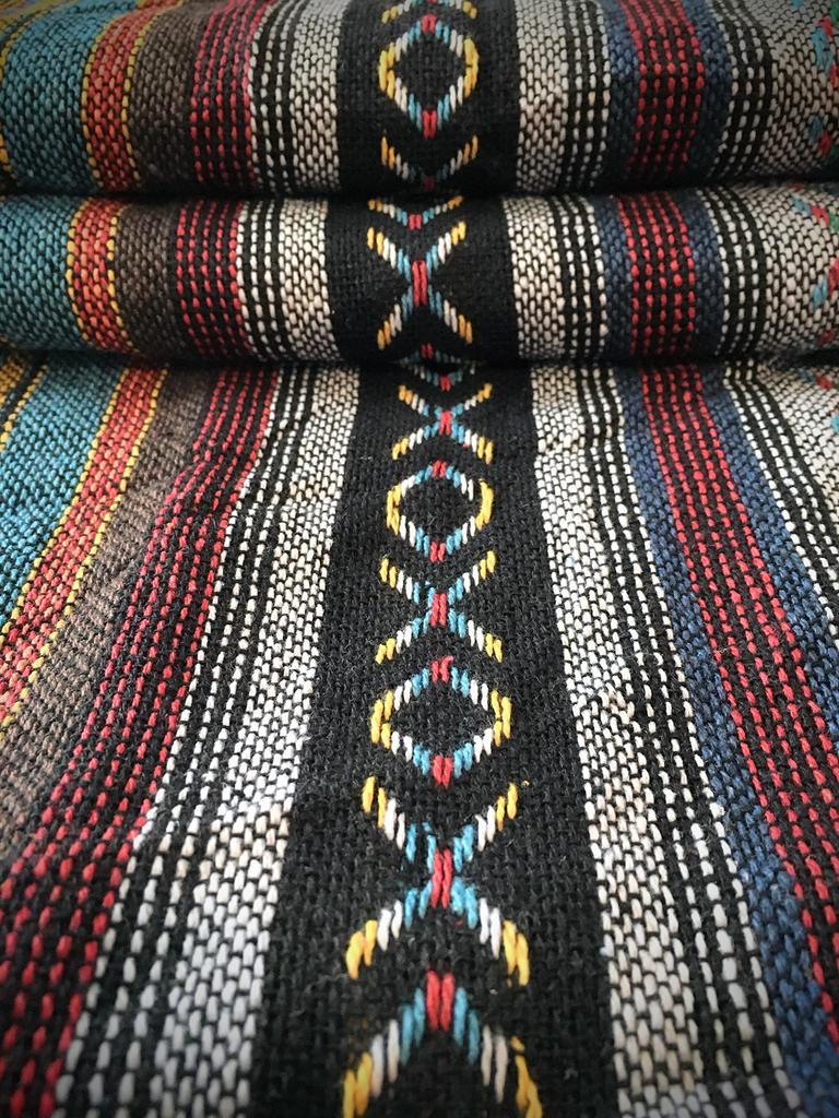 Mexican Dobby Ethnic Native American Ortega Craft Handmade and Other Projects Fabric, Remnants, Pattern, Design, Supplies, Tablecloths, Bags,