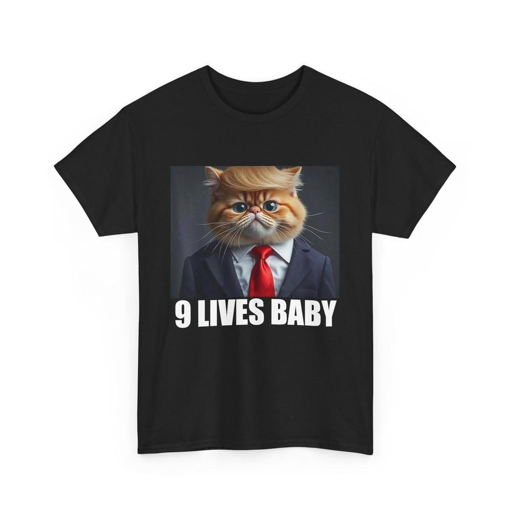 

Funny Political Humor, Funny Cat Trump 9 Lives Baby Tee Shirt 3XL