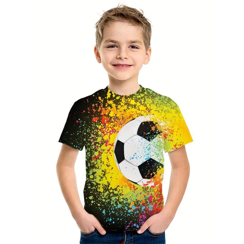 

Летний круглый вырез с 3D-принтом, модные повседневные детские футболки для мальчиков с короткими рукавами 170