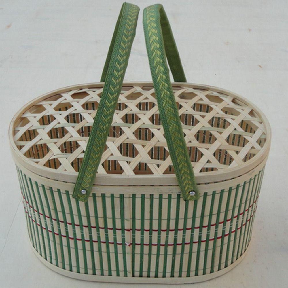 Natural Bamboo Basket Vintage Bread Storage Basket Bread Organizer Moon Cake Box Wedding Party