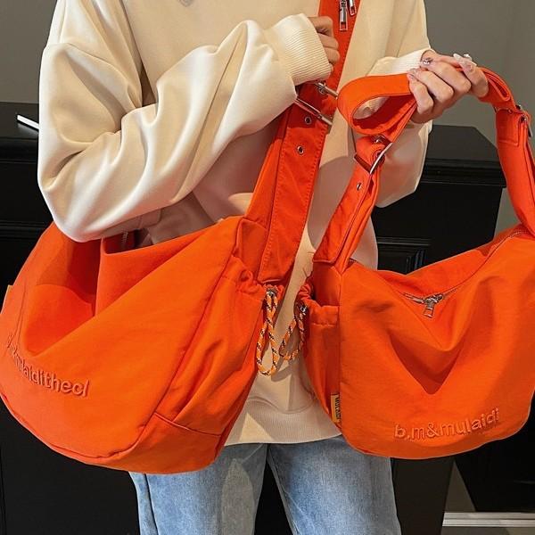 Nylon Cloth Large-Capacity Fashion Casual Bag Fashion Spring And Summer Foreign Style Solid Color Shoulder Messenger Bag Women'S Bag Tide