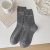 Female Spring and Autumn All Take Wave Point Lovely Boneless Tube Socks