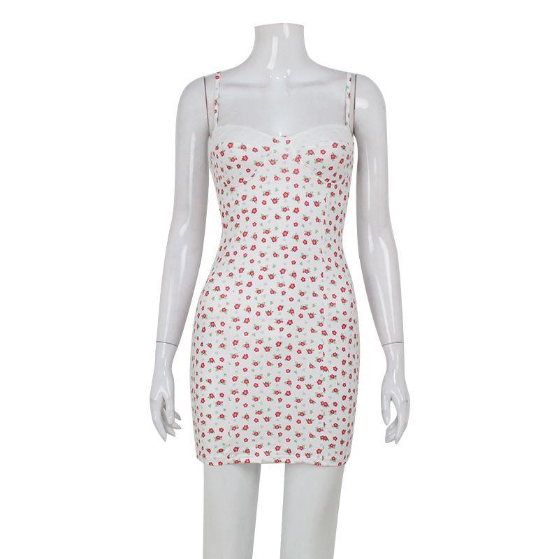 

Модное нарядное платье с кружевной отделкой, лоскутным дизайном, открытой спиной, приталенное, с высокой талией, облегающее бедра, свежее цветочное платье-комбинация White L