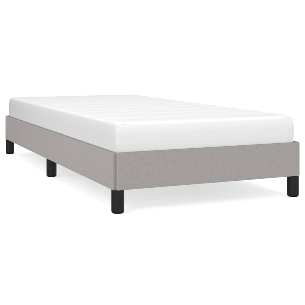 Bettgestell ohne Matratze Hellgrau 80 x 200 cm Stoff