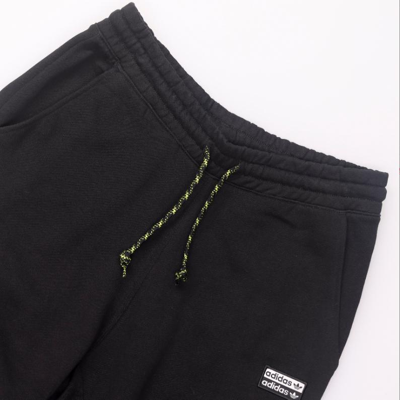 Adidas Originals Contrast Color Brand Logo Print Solid Color Straight Leg Casual Pants Women Bottoms Black GD3966