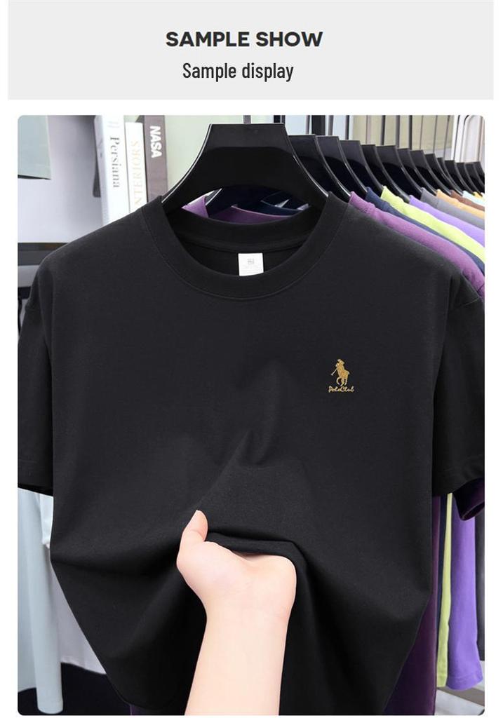 Men's Lightweight 100% Cotton Casual Round Neck T-shirt - Breathable and Fashionable for Summer