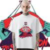 Horror Skull Round Neck Tops Short Sleeve Loose Clothes Retro Rapper Tshirt Graphic Printing Cotton T-shirt Causal Men Tees DIY