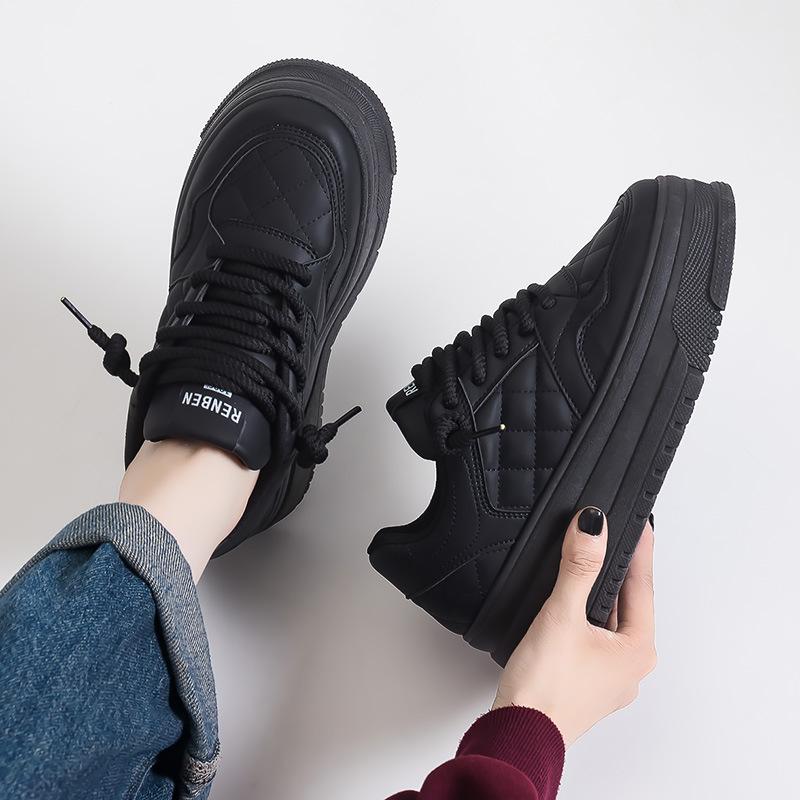 Height-increasing Thick Baseplate Shoes Women's Low-top Shoes Simple and Versatile Casual and Lightweight Bread Shoes White Shoes 2