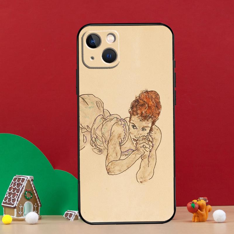 Egon Schiele Phone Case For iPhone 15 13 11 12 14 Pro Max XS Plus X XR 12 13 Mini Soft Cover