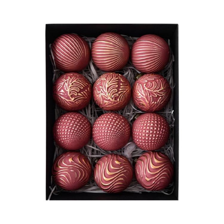 12Pcs Shimmering Christmas Ball Ornament 8cm Shatterproof Christmas Baubles Hanging Decorations for Tree Wreath Mantels