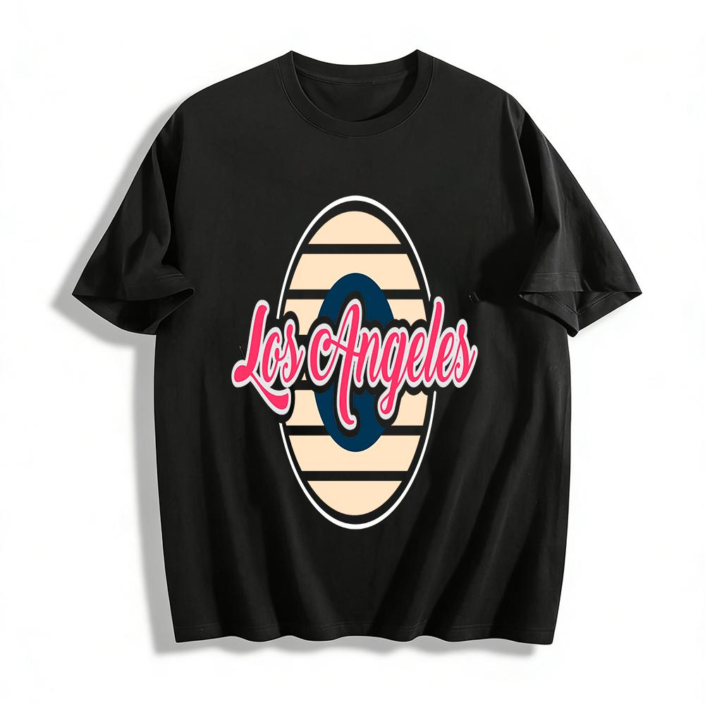 

Vintage Los Angeles Print Casual Short Sleeve Tee Pure cotton T-shirt XXS