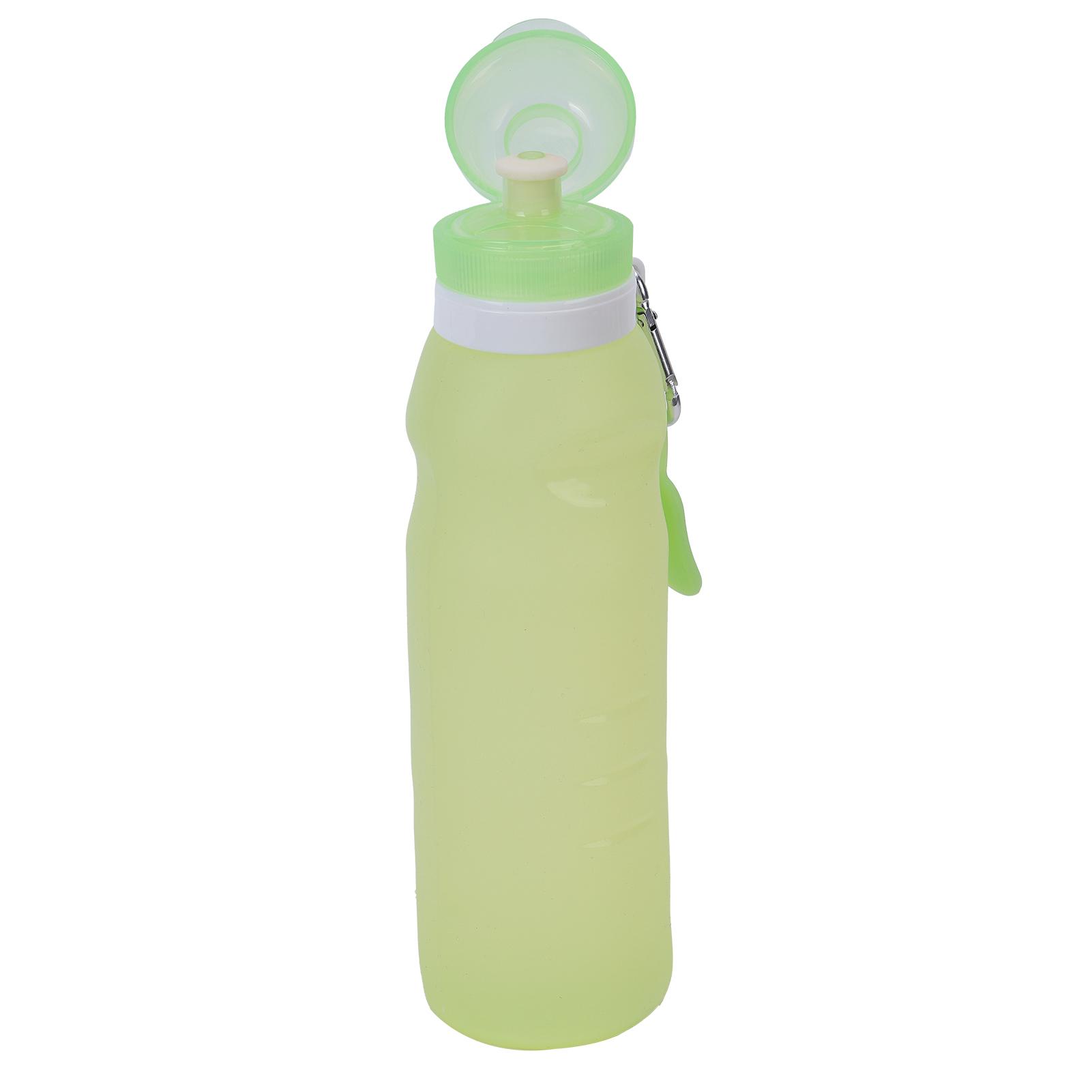 

Collapsible Water Bottle Portable Durable Silicone Foldable Travel Cup for Gym Camping Hiking SportsGreen зелений