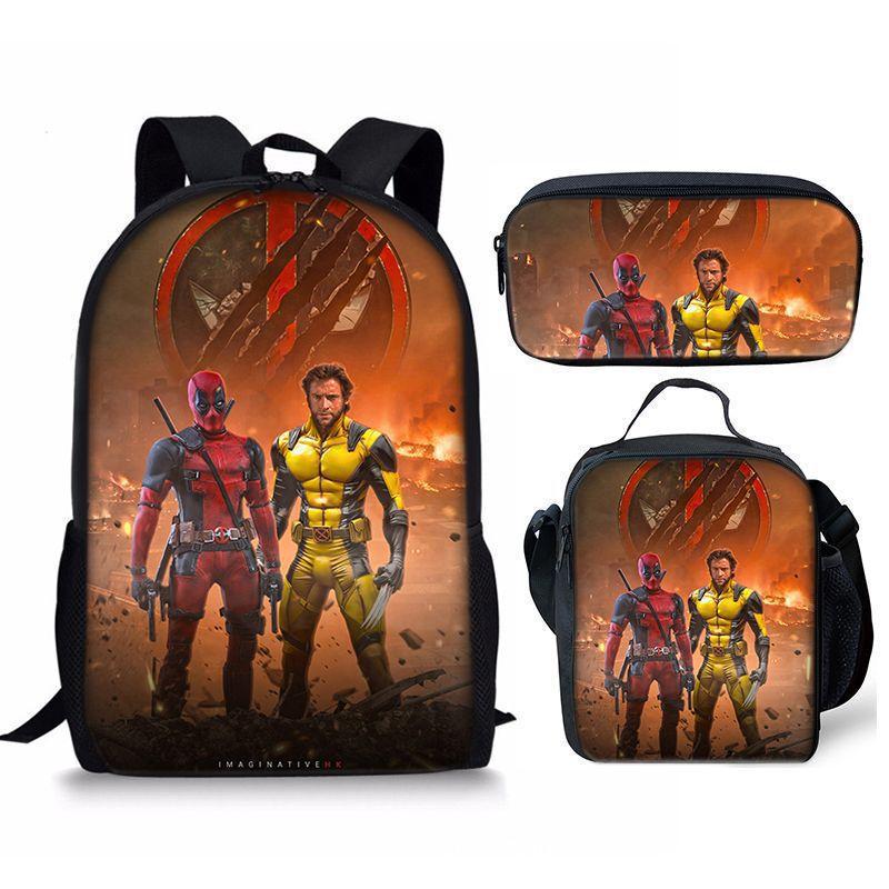 Backpack Satchel Pencil Case Three-Piece Set Student Schoolbag Cartoon Children'S Backpack
