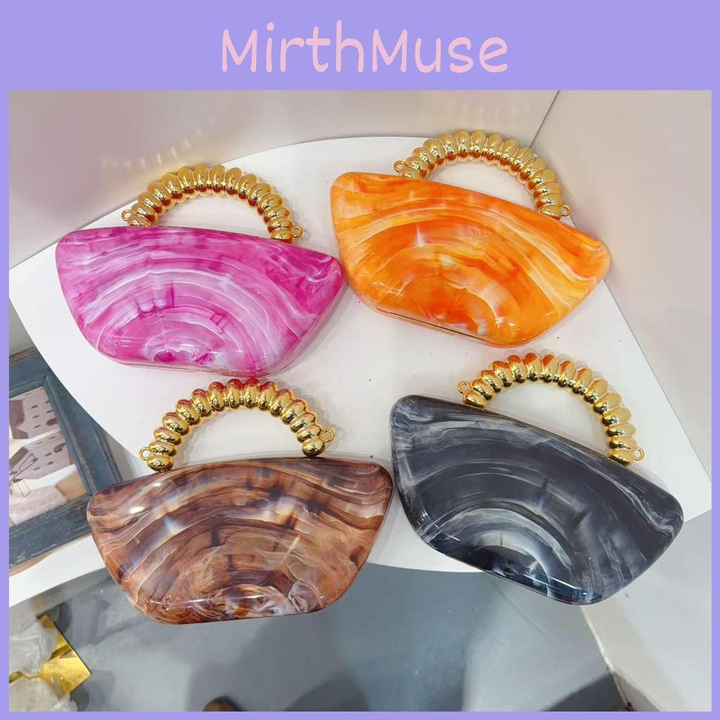 Acrylic Marble Pattern Evening Bag With Magnetic Closure For Elegant Party And Dinner Events