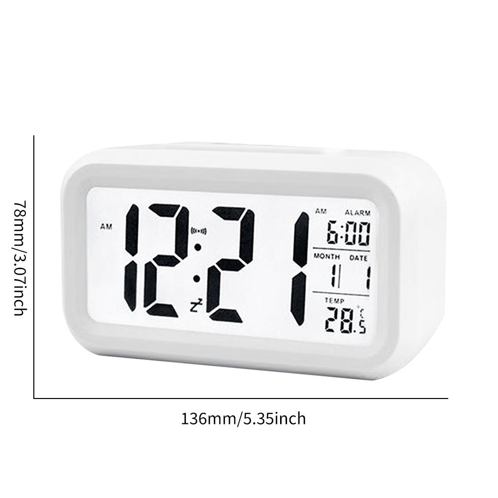 Alarm Clock Backlight Desktop Alarm Clocks Data Time Calendar Temperature Display Battery Operated Snooze Function