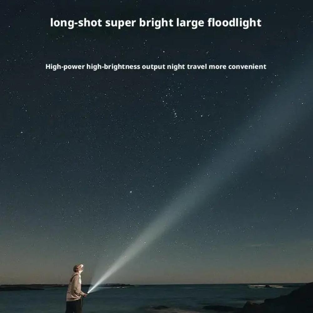 Ultra-Bright Rechargeable Flashlight Portable Outdoor Emergency Mini Work Light with White Laser Whistle for Camping Hiking