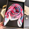 Korean dopamine simulation silk printing silk scarf square scarf high-end shawl sunscreen neck scarf headscarf scarf women