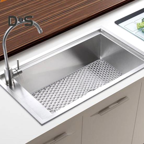 Silicone Sink Mat with Center Drain Heat-Resistant Flexible Non-Slip Design Easy To Clean Reusable Sink Protector Mat