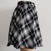 Plus Size Women's Punk Pleated Skirt Pants in Black & White Plaid