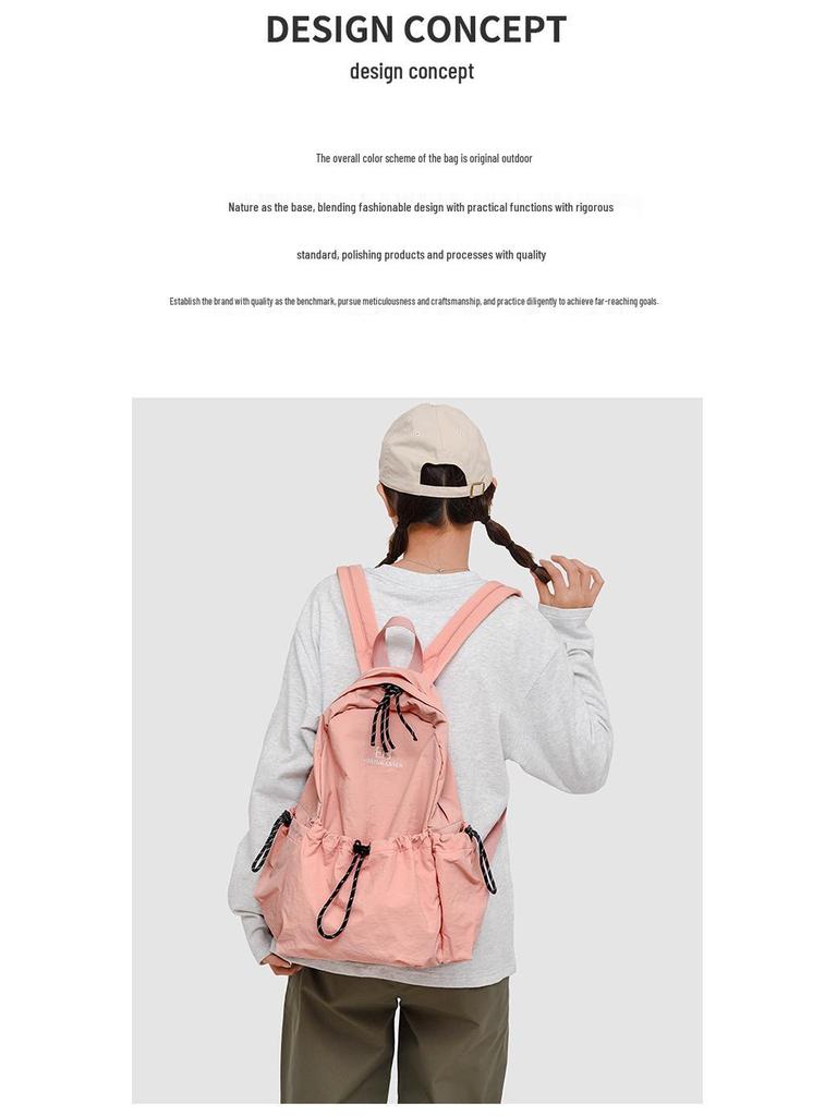 Mångsidig Lättviktsryggsäck i Koreansk Stil för Studenter med Dragsko