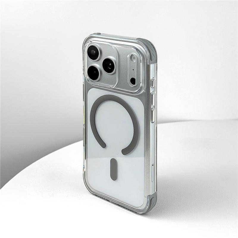 Transparent acrylic +TPU Shockproof for Magsafe Case For iPhone 17Pro 17Pro Max Clear Magnetic Wireless Charge Hard Back Cover For iPhone 17Pro Max