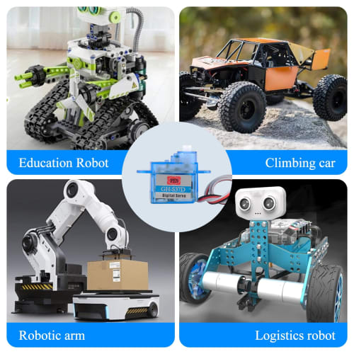 RCmall 5pcs Ultra-Lightweight 3.7g Digital Servo GH-S37D Micro Mini Servo with Servo Tester for Controlling Aircraft and Flying Boat Direction