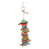 Parrot Chewing Toys Natural Bark Relieve Stress Colorful Wood Hanging Chewing Toys for Birds