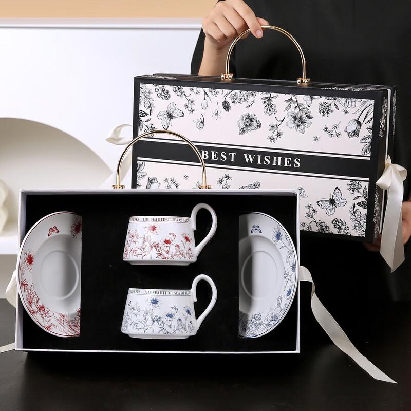 Vintage Keramik Kaffeetasse & Untertasse Geschenkset