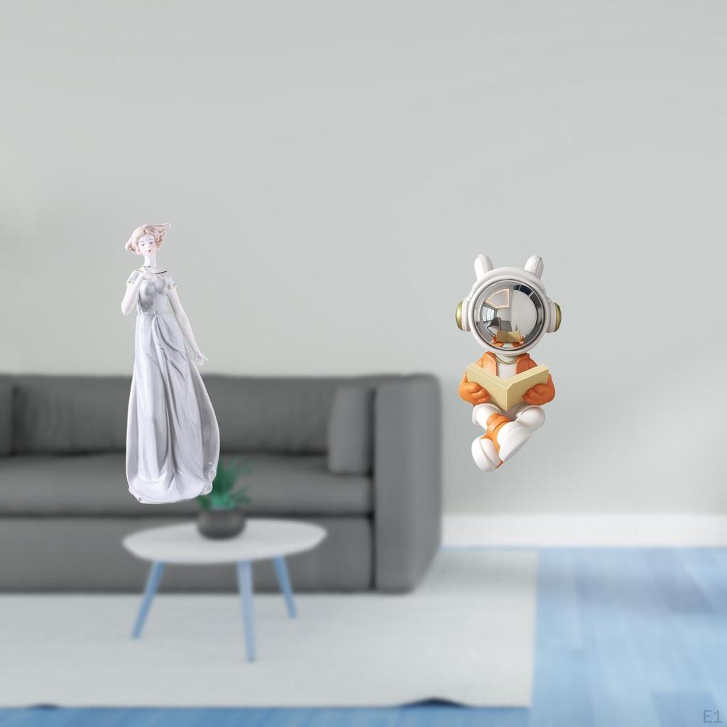 Porcelain Lady Astronaut Sculpture Modern Nordic Girl Figurine Decorative Statue for Shelf Table