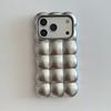 Custodia per Telefono Cover Case Colore Solido Lucido Opaco Placcata con Motivo a Griglia per Pane Stereoscopico Creativo per iPhone 17 16 15 14 13 12 Pro Max