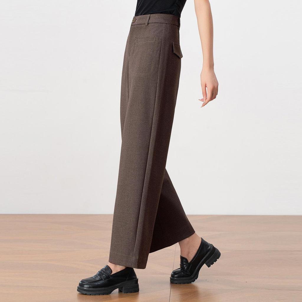 Women's High-Waisted Wide-Leg Drape Pants - Autumn 2025, Slimming, Nine-Point Length