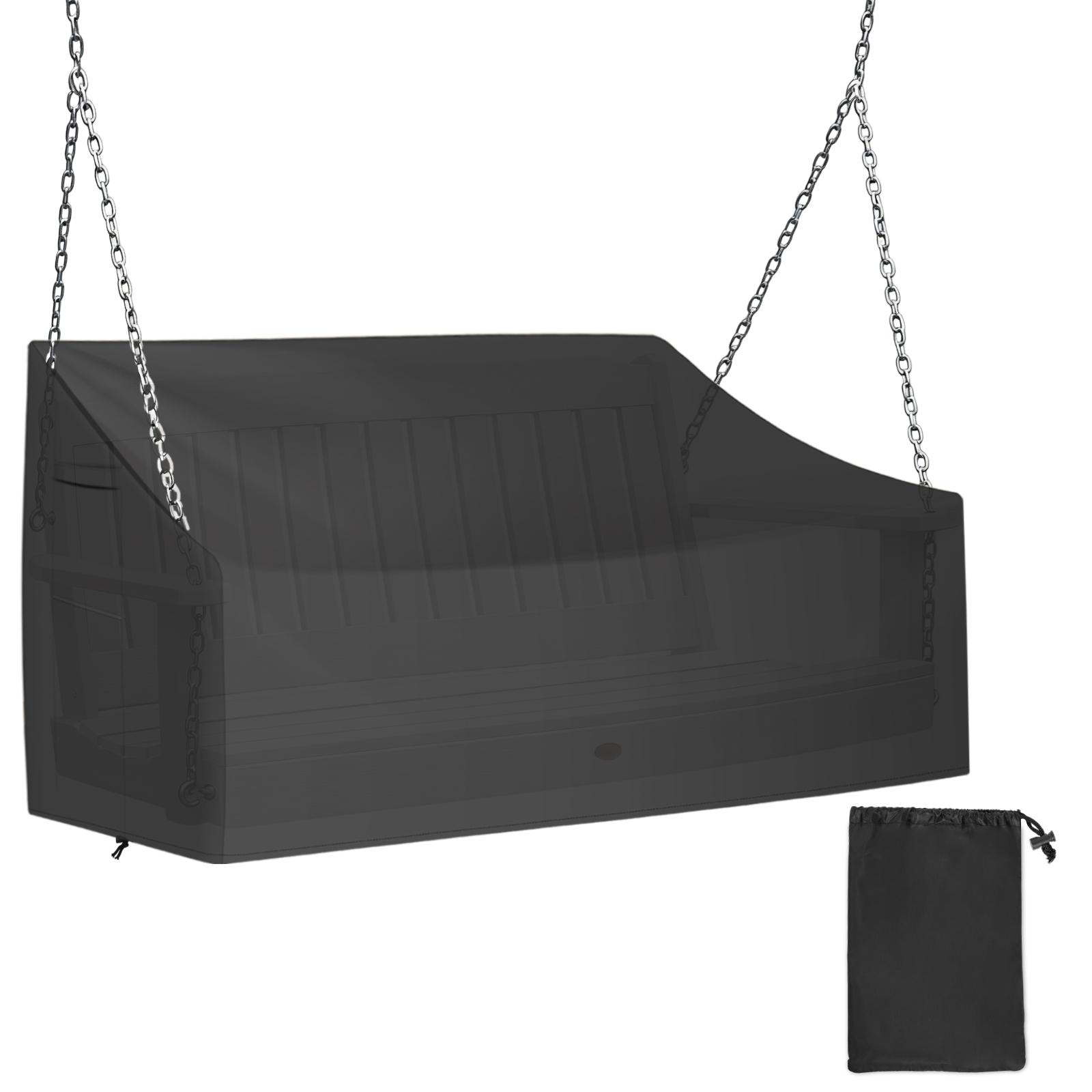 

Чехол для подвесного садового кресла-качелей 210D Оксфордская ткань Уличный Садовый Водонепроницаемый Прочный Защитный Чехол для качелей на веранде чёрный