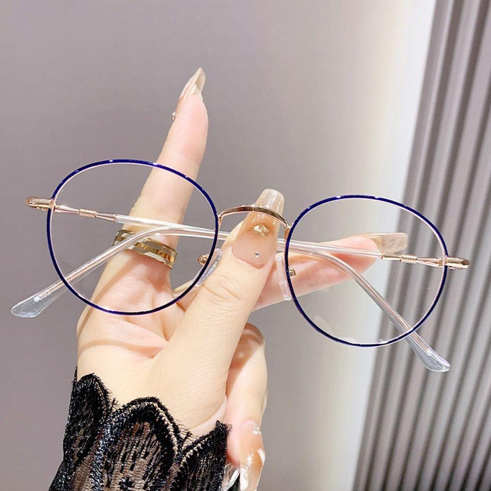 Metall Polygone Rahmen Blaulichtfilterbrille Ovaler Metallrahmen Runder Metallrahmen Myopiebrille Markendesigner Vintage Klassisch