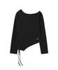 Lougeu Shirred Off-Shoulder Long Sleeve_Black