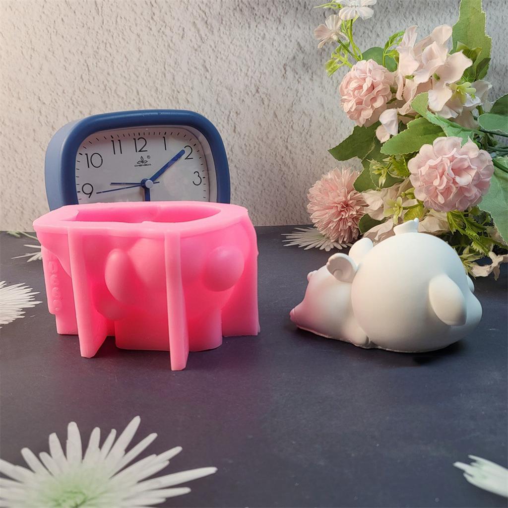 Piggy Figurine Silicone Candle Molds for Candle Soap Home Decoration Fondant Silicone Molds for Chocolate Cake Baking