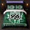 Hannover 96 Individuelles Namens-Text Bettwäscheset 1 Bettbezug + 2 Kissenbezüge Fußball-Logo Personalisierte Geschenkidee für besonderen Anlass Schlafzimmerdekoration