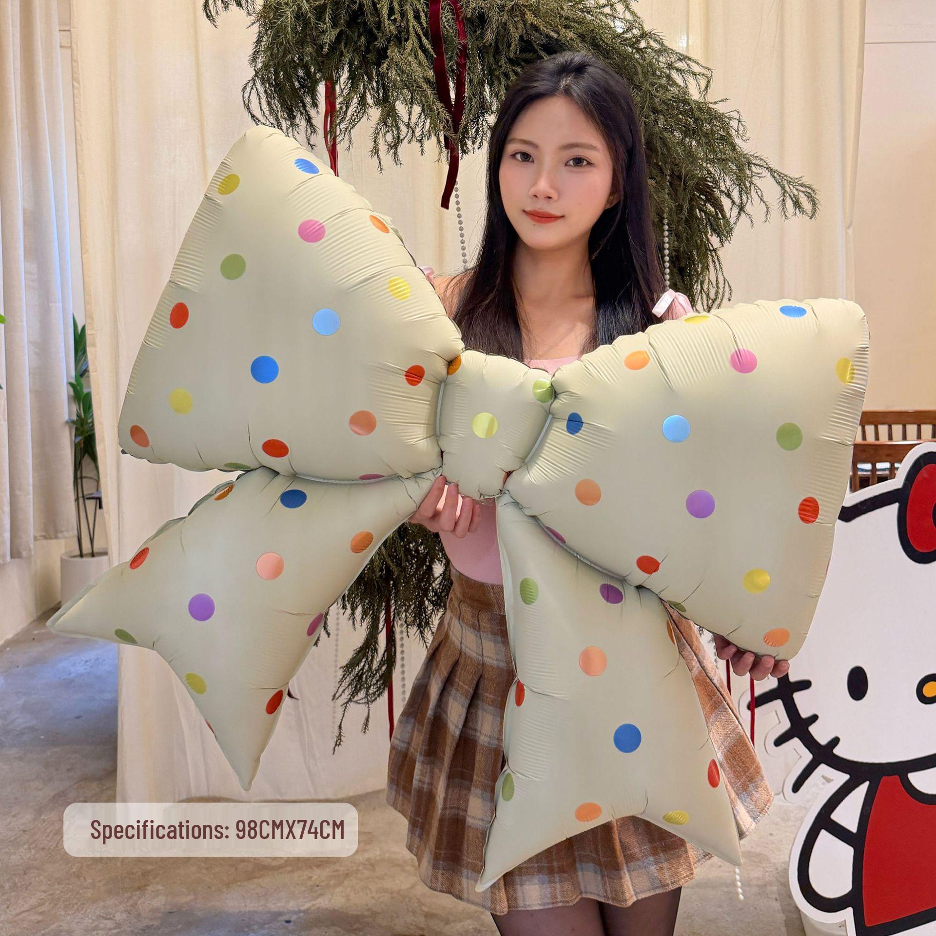 Heart-Shaped Large Bow Foil Balloon for Birthday Party Atmosphere and Photography
