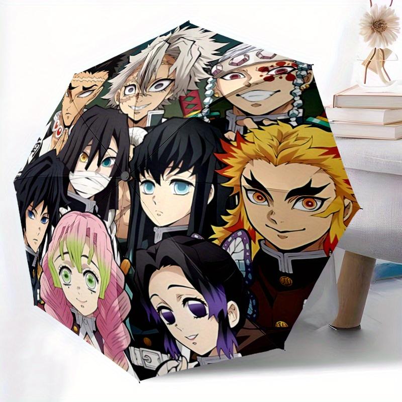 1pc Demon Slayer Anime Characters Automatic Opening and Closing Umbrella - Lightweight 3-Fold Design, Suitable for Fans, Travel, Daily Use,