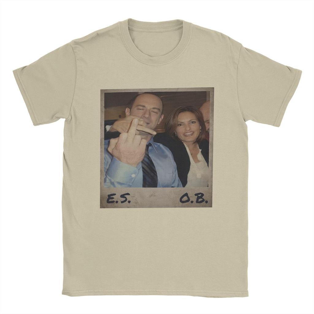 Men T-Shirt Law And Order Benson And Stabler Crazy Pure Cotton Tees Short Sleeve T Shirt Crew Neck Clothing Plus Size