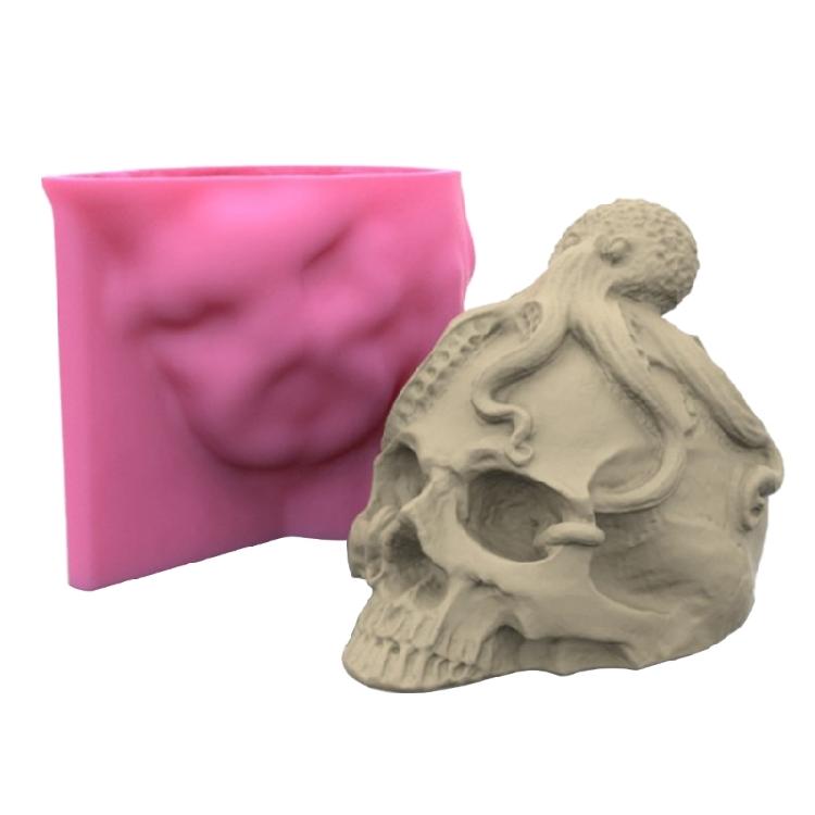 Octopus Skull Decoration 3D Candle Soap Mould DIY Candle Epoxy Handmade Mold