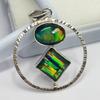 36Ct CERTIFIED Natural Opal 925 Sterling Silver Gemstone Beautiful Fancy Pendant