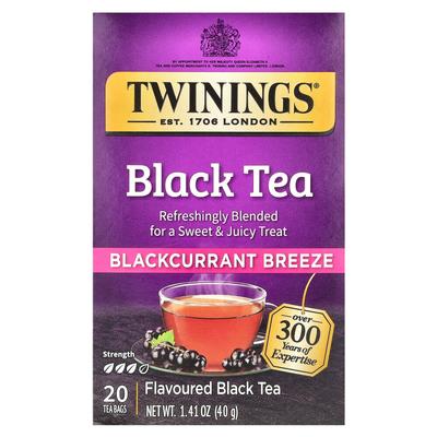 Twinings Premium Blackcurrant Breeze Black Tea Bags 20 Count 40g (1.41oz)