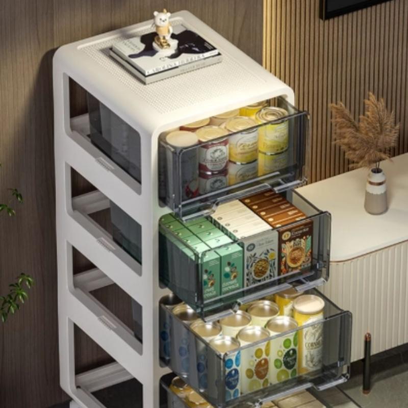 Extra-Height Thickened Living Room Drawer Snack Storage Cabinet Movable Multi-Function Toy Organizer Closet for Home