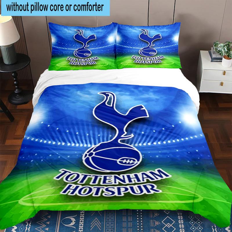 Set Biancheria da Letto Stampato Design Tottenham Hotspur F.C. 3 Pezzi Chiusura Copripiumino Include 1 Copripiumino & 2 Federe Set Biancheria da Letto Decorazioni per la Casa Regali