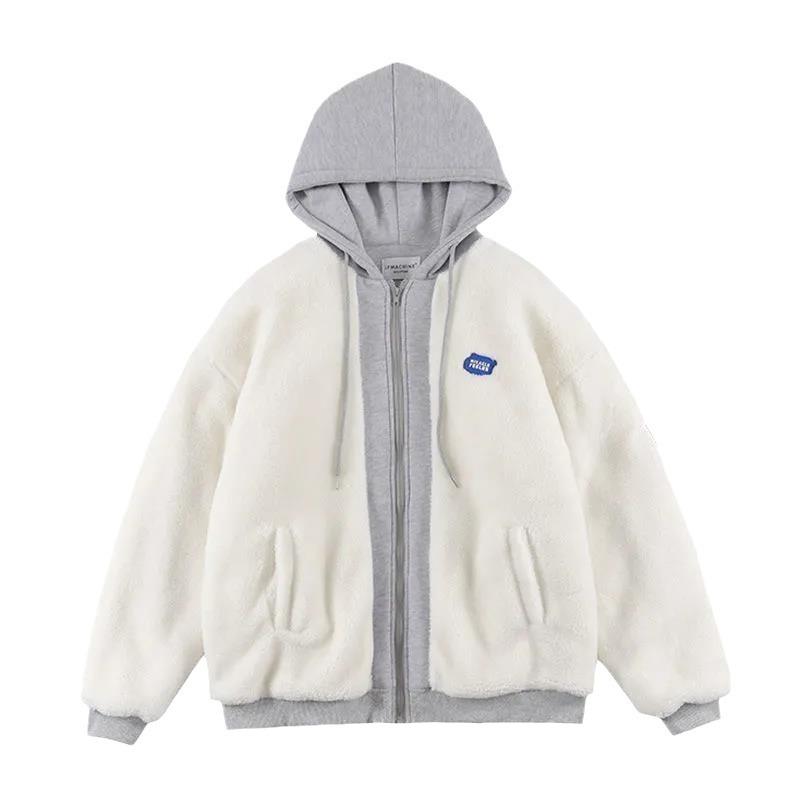 Women's Autumn and Winter New American Retro Loose Imitation Lamb Velvet Pullover Sweatshirt for Women