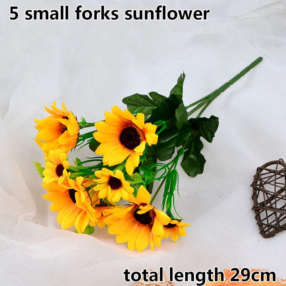 

5/7/22 Heads Fashion Real Touch Home Decor Wedding Decoration Fake Flores Bouquet Artificial Flower Silk Sunflower DIY Craft