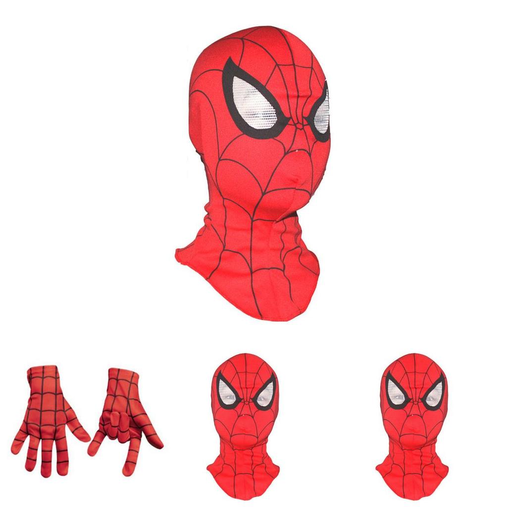 Entusiasmante Set Maschera Integrale e Guanti Cosplay di Spiderman per Feste in Costume per Bambini