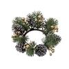 2pcs Nordic Rustic Christmas Candle Wreath with Pinecone and Berry Candlestick Garland  New Year