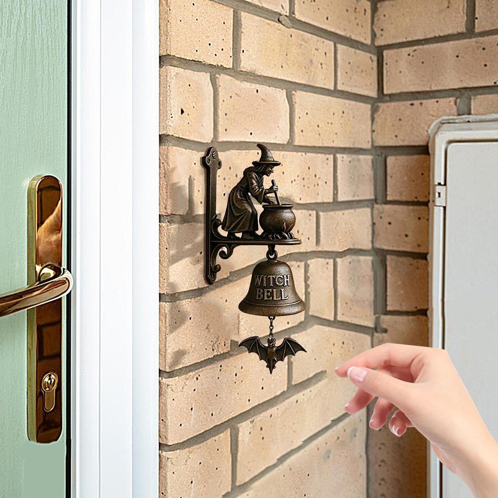 Campanello da porta di benvenuto a forma di testa di bassotto 3D per esterni, forma di strega, campanello vintage da fattoria per porta d'ingresso, capanni da giardino, cottage